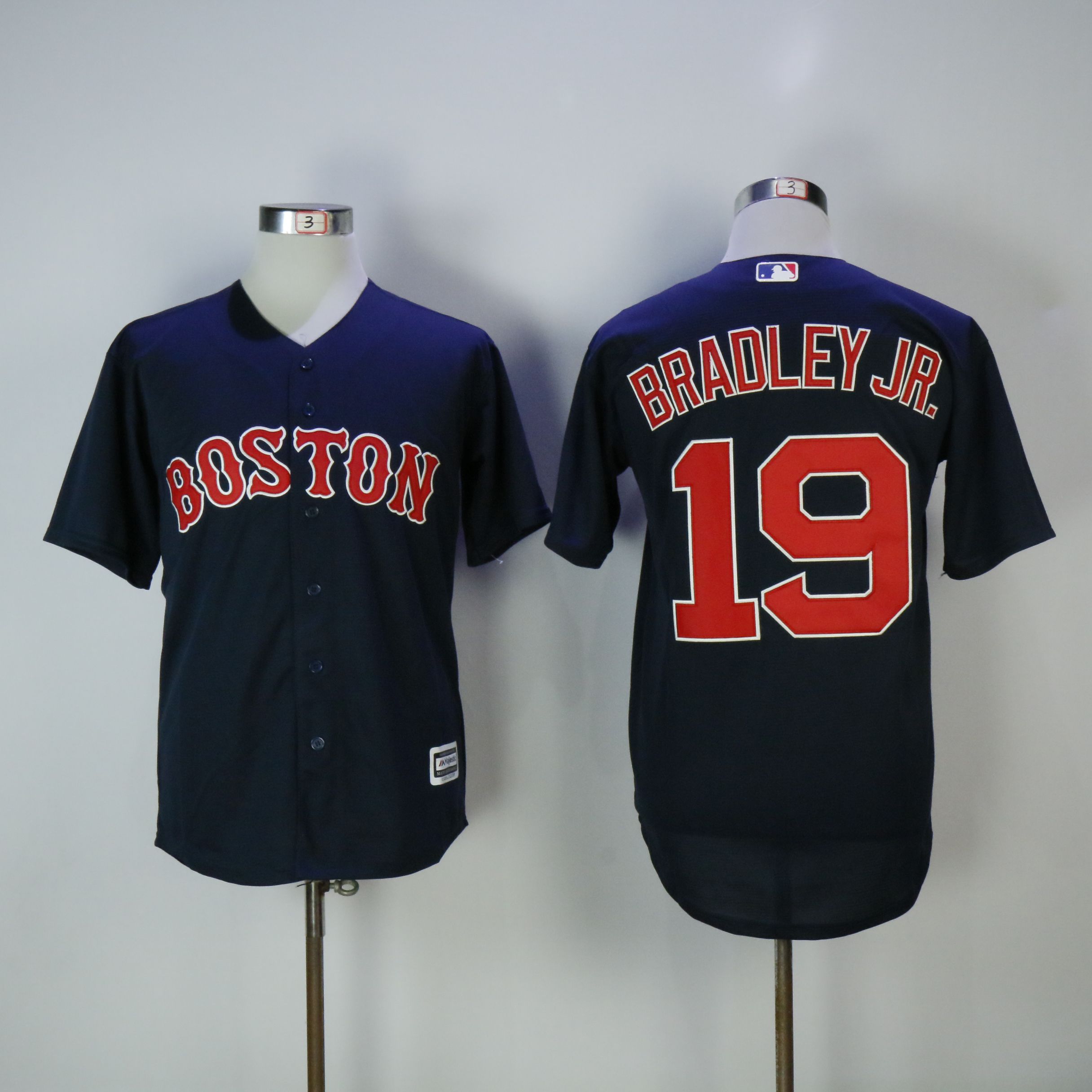 Men Boston Red Sox 19 Bradley jr Blue MLB Jerseys